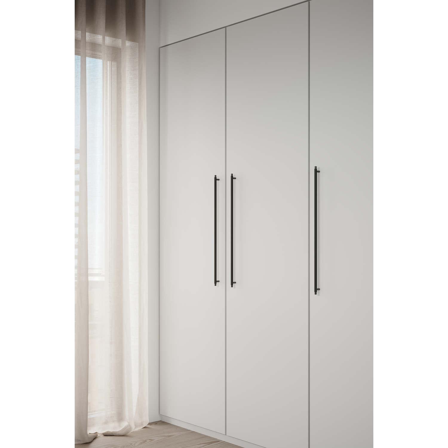 Greep MANOR LONG BA640 L694 alu + zamak mat zwart